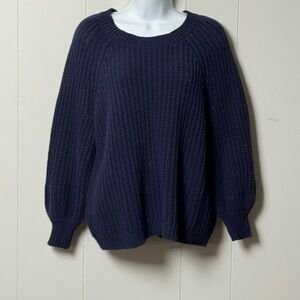 NOT FOR SALE NFS Aerie Women’s Navy Blue Crew Neck Cotton Blend Oversized Rib